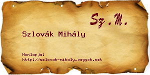 Szlovák Mihály névjegykártya